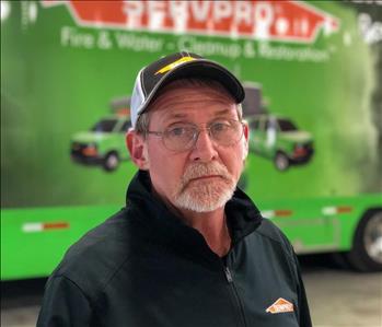 man in front of trailer