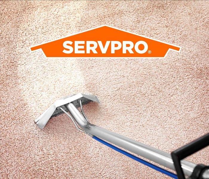 carpet extractor tool on freshly cleaned carpet w/ the SERVPRO Logo in the picture