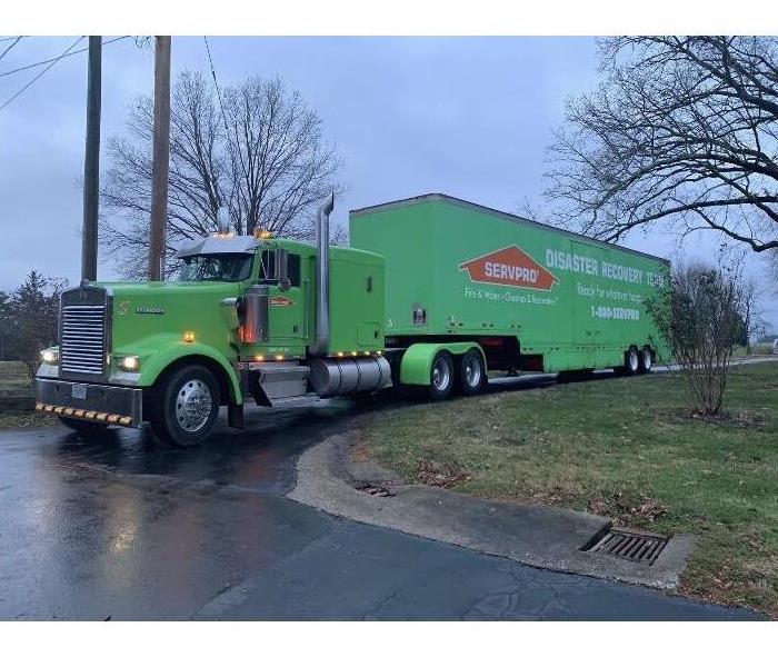 SERVPRO Semi truck and trailer heading out on the road