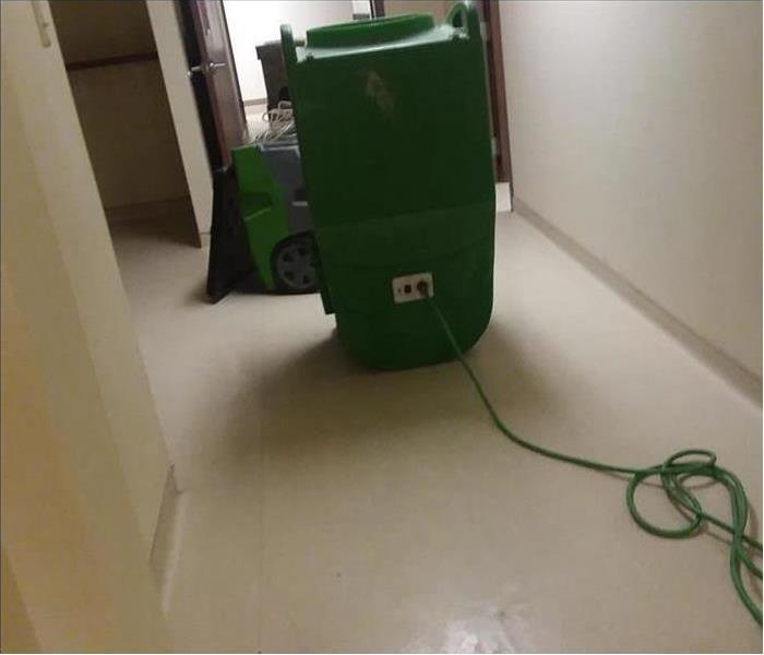 cleaned and sanitized hallway from a sewer backup